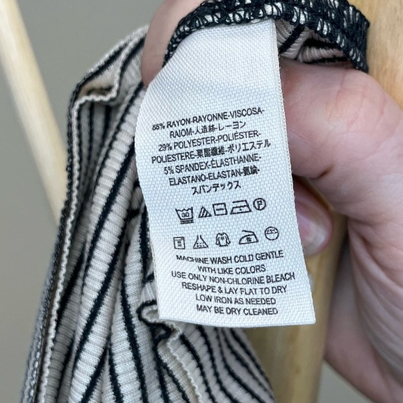 We the Free Boat Neck Ruffle Sleeve Striped Top Large - Picture 5 of 5